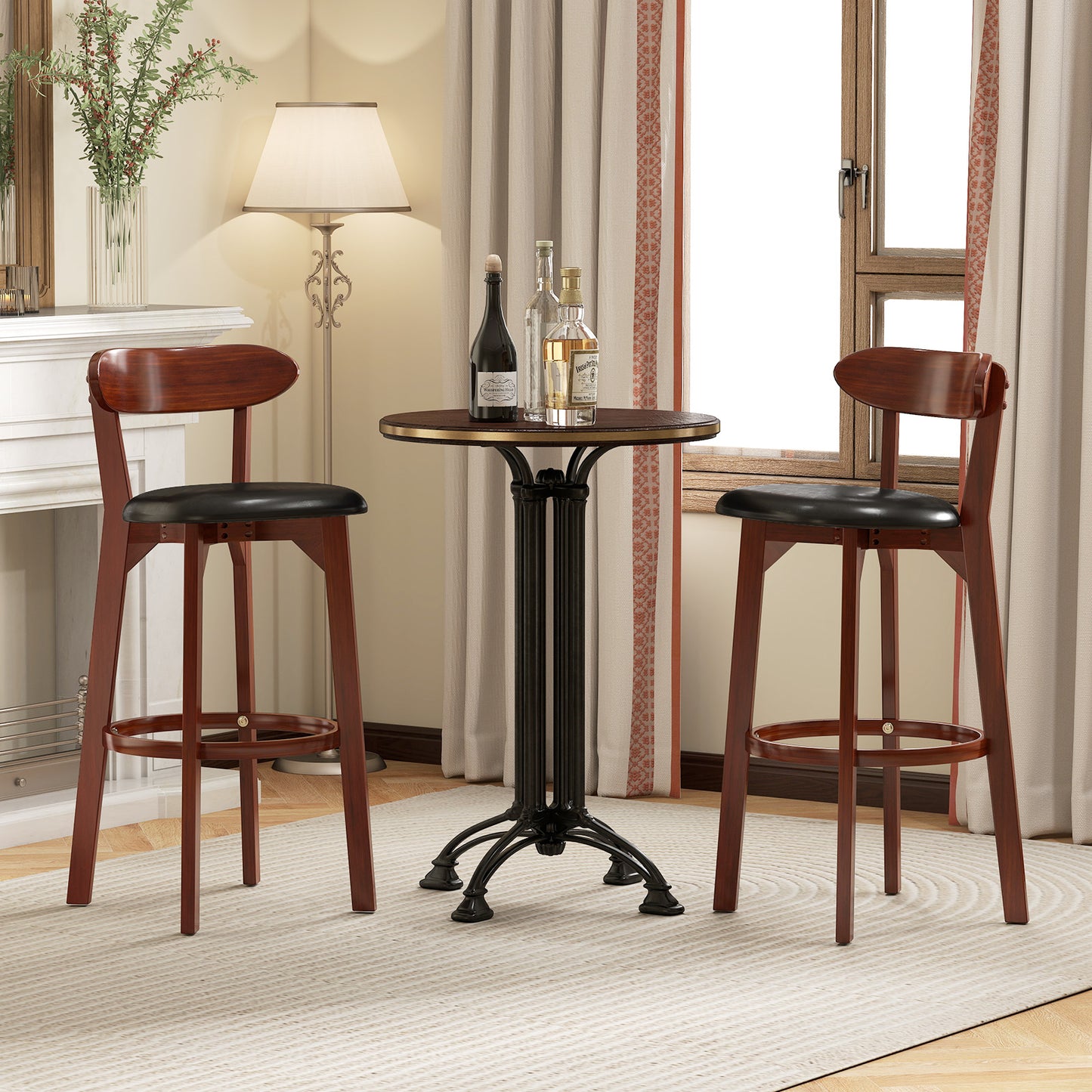 Modern Upholstered Armless Kitchen Island Dining Chairs with Cushioned Seat Set of 2 - 30.5 Inch Height