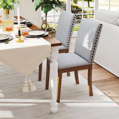 Set of 2 Upholstered Dining Chairs with Padded Seats for Living Room and Kitchen Comfort