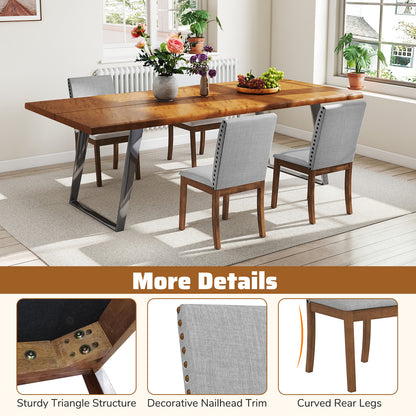 Set of 2 Upholstered Dining Chairs with Padded Seats for Living Room and Kitchen Comfort