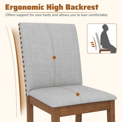 Set of 2 Upholstered Dining Chairs with Padded Seats for Living Room and Kitchen Comfort