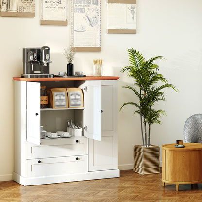 47.5 Inch Freestanding Kitchen Pantry Cabinet with Drawers and Doors, Farmhouse Storage Organizer