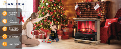 27 Inch Freestanding Electric Fireplace with Remote Control