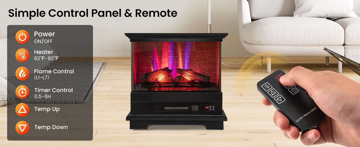 27 Inch Freestanding Electric Fireplace with Remote Control