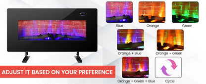Wall Mounted & Freestanding Electric Fireplace with Remote Control