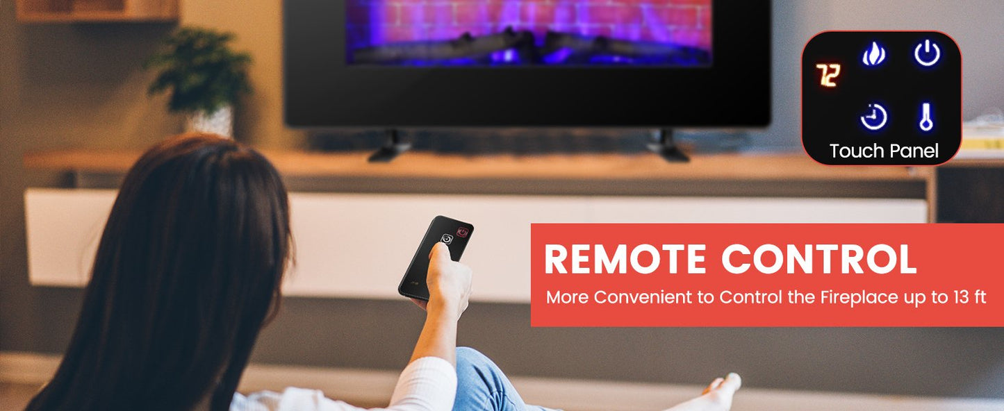 Wall Mounted & Freestanding Electric Fireplace with Remote Control