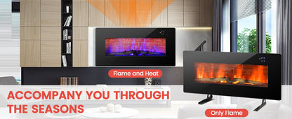 Wall Mounted & Freestanding Electric Fireplace with Remote Control