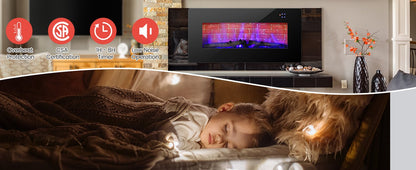 Wall Mounted & Freestanding Electric Fireplace with Remote Control