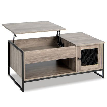 Multi Functional Lift Top Coffee Table with Enclosed and Open Storage