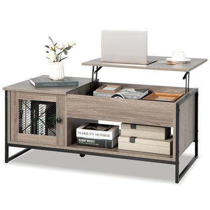 Multi Functional Lift Top Coffee Table with Enclosed and Open Storage