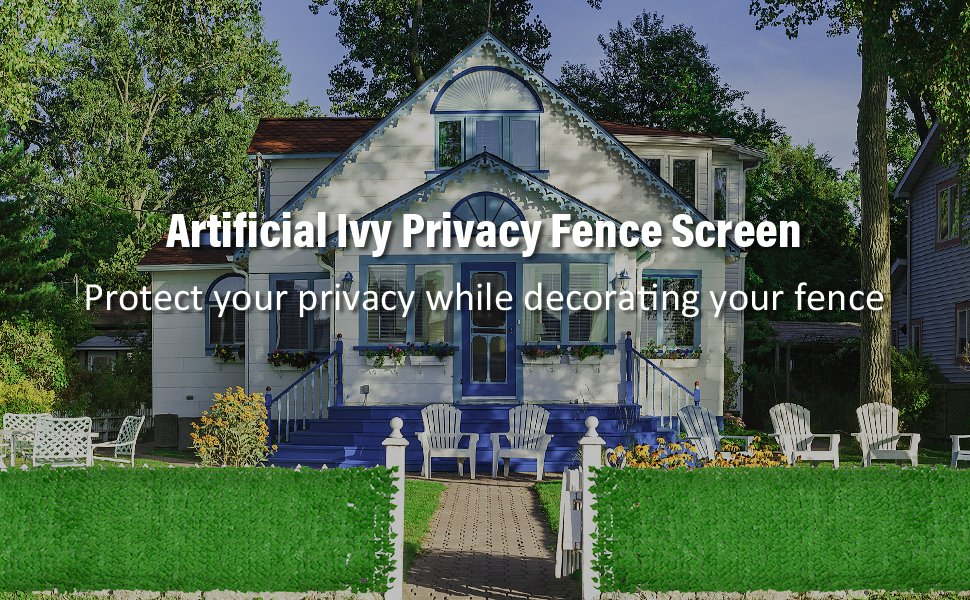 118" x 39" Artificial Ivy Privacy Fence – Lush Green Vine Décor for Outdoor & Indoor Spaces