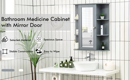 Stylish Wall-Mounted Medicine Cabinet with Mirror & Shelves