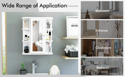 Stylish Wall-Mounted Medicine Cabinet with Mirror & Shelves