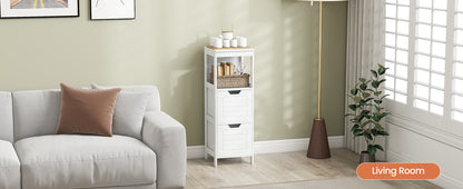 Elegant Wooden Bathroom Floor Cabinet with Multifunctional Storage & Organizer