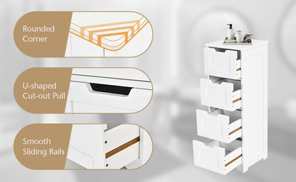 Compact 4 Drawer Freestanding Storage Cabinet with Versatile Organizer