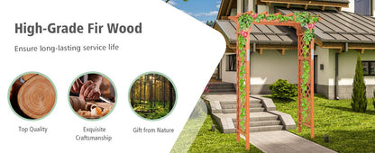 Elegant 7 Foot Wooden Garden Arbor Arch for Climbing Plants and Vines