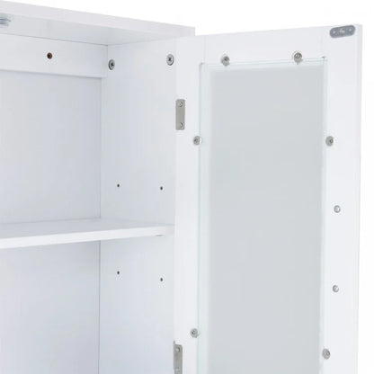 Over-the-Toilet Wooden Storage Cabinet with Tower Rack