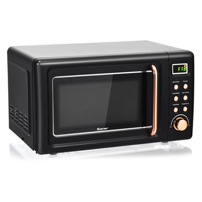700W Retro 0.7 Cu. Ft Microwave with 5 Power Levels & Child Lock