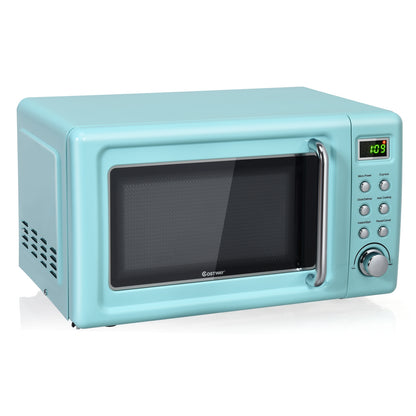 700W Retro 0.7 Cu. Ft Microwave with 5 Power Levels & Child Lock