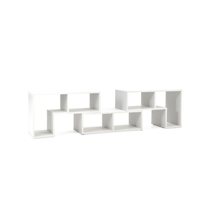Adjustable 3-Piece TV Console with Shelves for TVs up to 65 Inch in White Finish