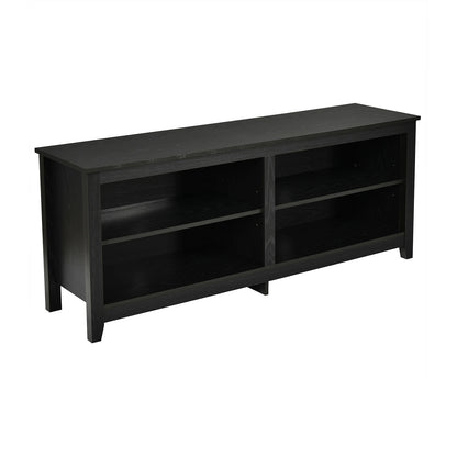 Modern TV Stand with Four Open Cubbies and Adjustable Shelf for TVs up to 65 Inches