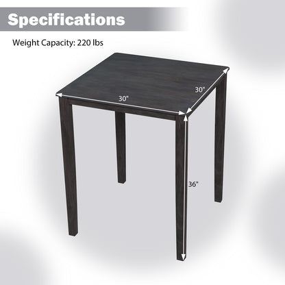Solid Wood Square Dining Table for 4 People with Durable Frame and Elegant Wood Grain Finish