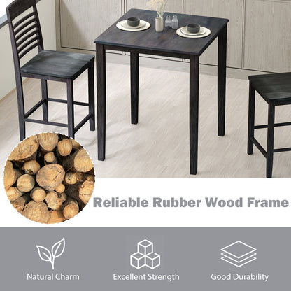 Solid Wood Square Dining Table for 4 People with Durable Frame and Elegant Wood Grain Finish