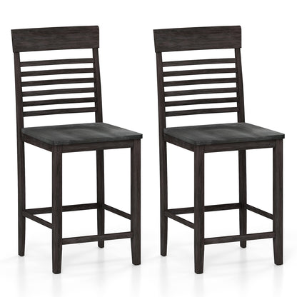 Solid Wood Dining Chairs with Footrests Set of 2 for Stylish Comfortable Dining Room Seating