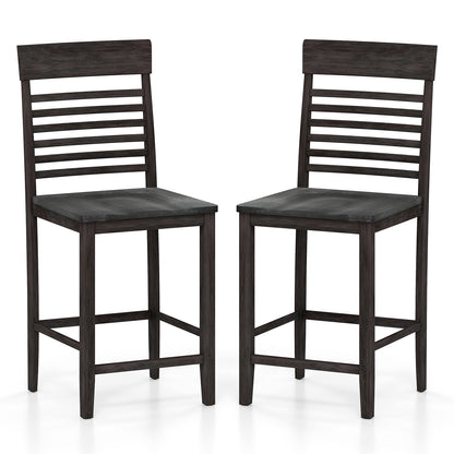 Solid Wood Dining Chairs with Footrests Set of 2 for Stylish Comfortable Dining Room Seating
