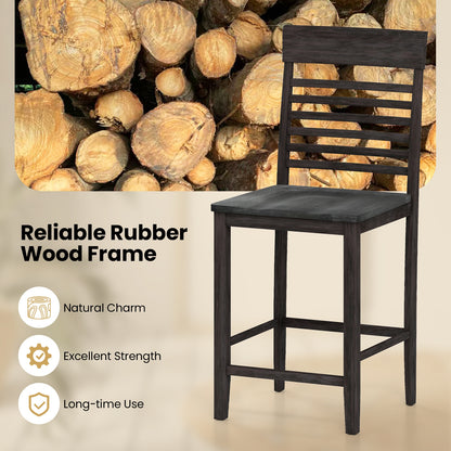 Solid Wood Dining Chairs with Footrests Set of 2 for Stylish Comfortable Dining Room Seating
