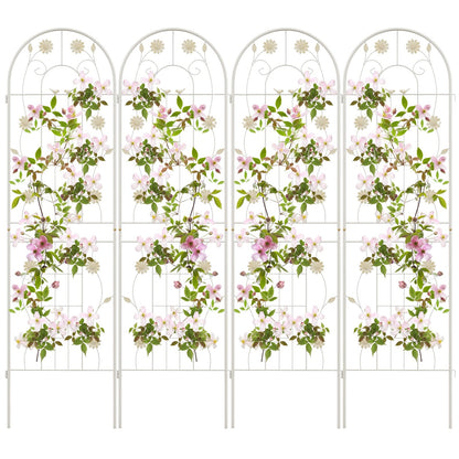 4 Pack 71" Metal Garden Trellis – Durable Support for Climbing Plants & Vines
