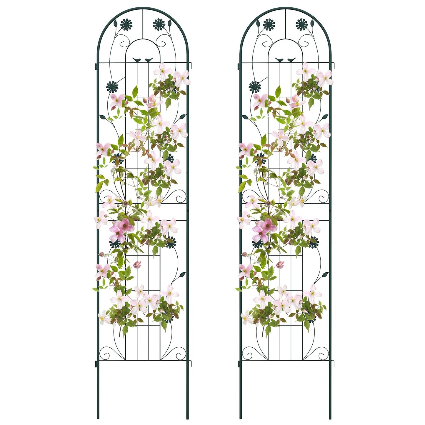 2 Pack 86.5” Metal Garden Trellis – Sturdy Support for Climbing Plants & Vines