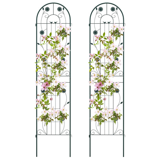 2 Pack 86.5” Metal Garden Trellis – Sturdy Support for Climbing Plants & Vines