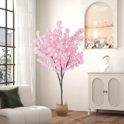 Exquisite 6.5 FT Pink Cherry Blossom Tree – 900 Lifelike Flowers for a Charming Decor