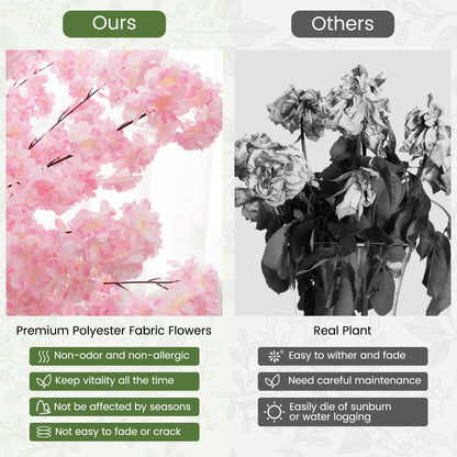 Exquisite 6.5 FT Pink Cherry Blossom Tree – 900 Lifelike Flowers for a Charming Decor