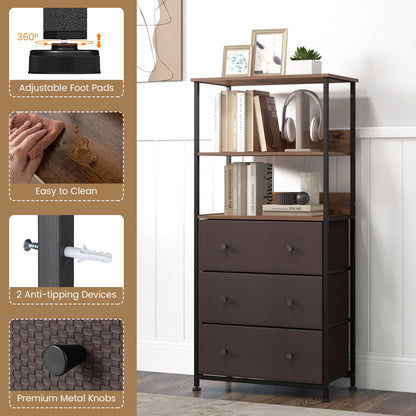 3-Drawer Fabric Storage Chest with Anti-Tipping Safety - Modern Organizer