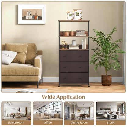 3-Drawer Fabric Storage Chest with Anti-Tipping Safety - Modern Organizer