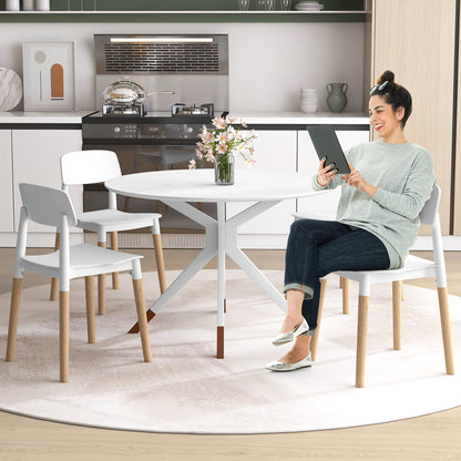 Set of 4 Modern Dining Side Chairs with Ergonomic Backrest for Dining Room - White