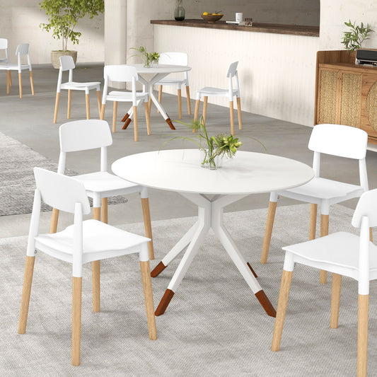 Set of 4 Modern Dining Side Chairs with Ergonomic Backrest for Dining Room - White