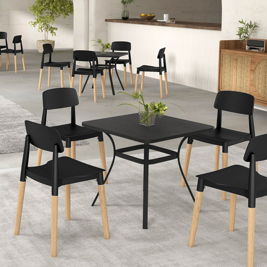 Set of 4 Modern Dining Side Chairs with Ergonomic Backrest for Dining Room - Black