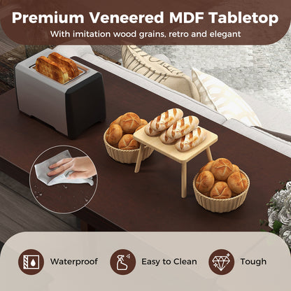 Modern Counter Height Dining Set with Table and 2 Padded Bar Stools in Brown Finish