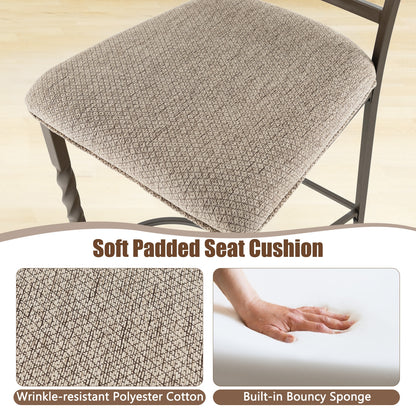 Comfortable 25 Inch Bar Stools with Soft Sponge Seat and Ergonomic Back, Set of 2