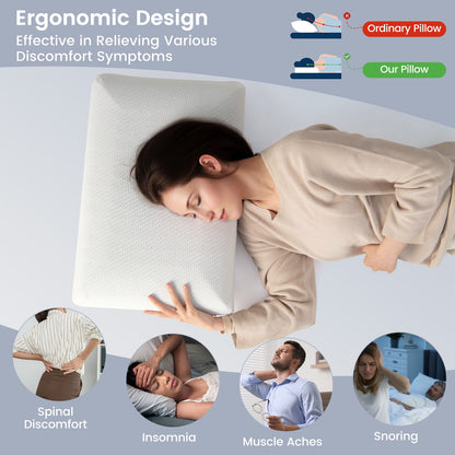 Set of 2 Bamboo Charcoal Memory Foam Pillows for Pain Relief and Optimal Sleep Support