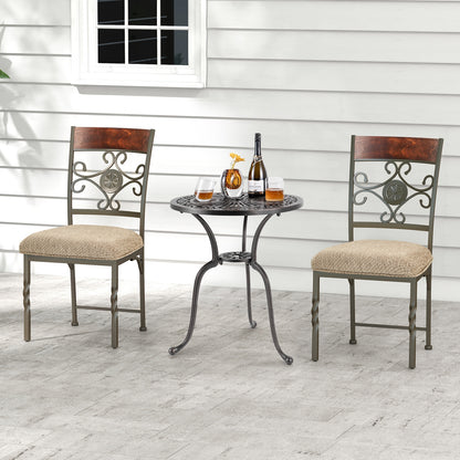 Armless Dining Chairs with Comfortable Seat Cushion for Kitchen and Dining Room, Set of 2