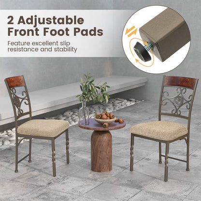 Armless Dining Chairs with Comfortable Seat Cushion for Kitchen and Dining Room, Set of 2
