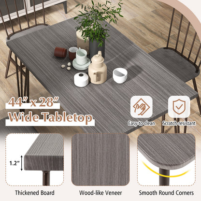 5-Piece Dining Set with Table and 4 Chairs in Grey Oak with Swivel Feet