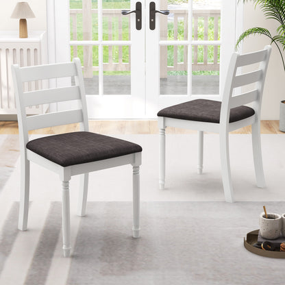 Durable Rubber Wood Dining Chairs with Comfortable Upholstered Seat – Set of 2