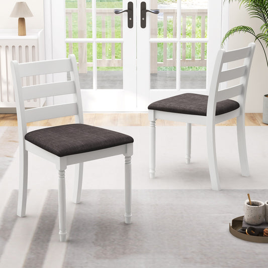Durable Rubber Wood Dining Chairs with Comfortable Upholstered Seat – Set of 2