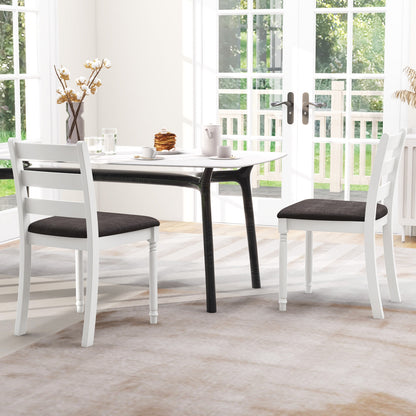 Durable Rubber Wood Dining Chairs with Comfortable Upholstered Seat – Set of 2