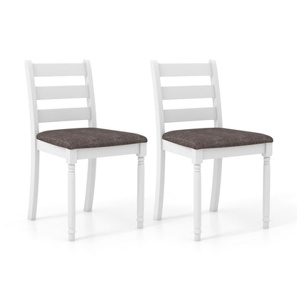 Durable Rubber Wood Dining Chairs with Comfortable Upholstered Seat – Set of 2
