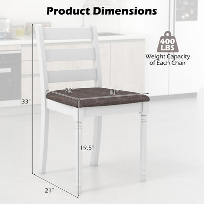 Durable Rubber Wood Dining Chairs with Comfortable Upholstered Seat – Set of 2